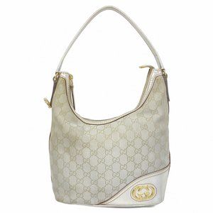 Gucci GG Canvas Interlocking G Shoulder Bag 182491 Silver Women's P1252469